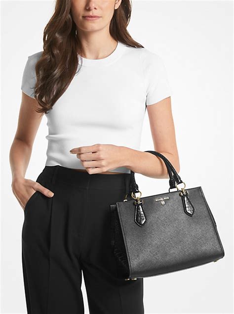 michael kors sofia large saffiano leather satchel|Michael Kors marilyn medium saffiano.